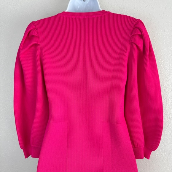 Endless Rose pink puff sleeve knit sweater mini dress M - Picture 9 of 12